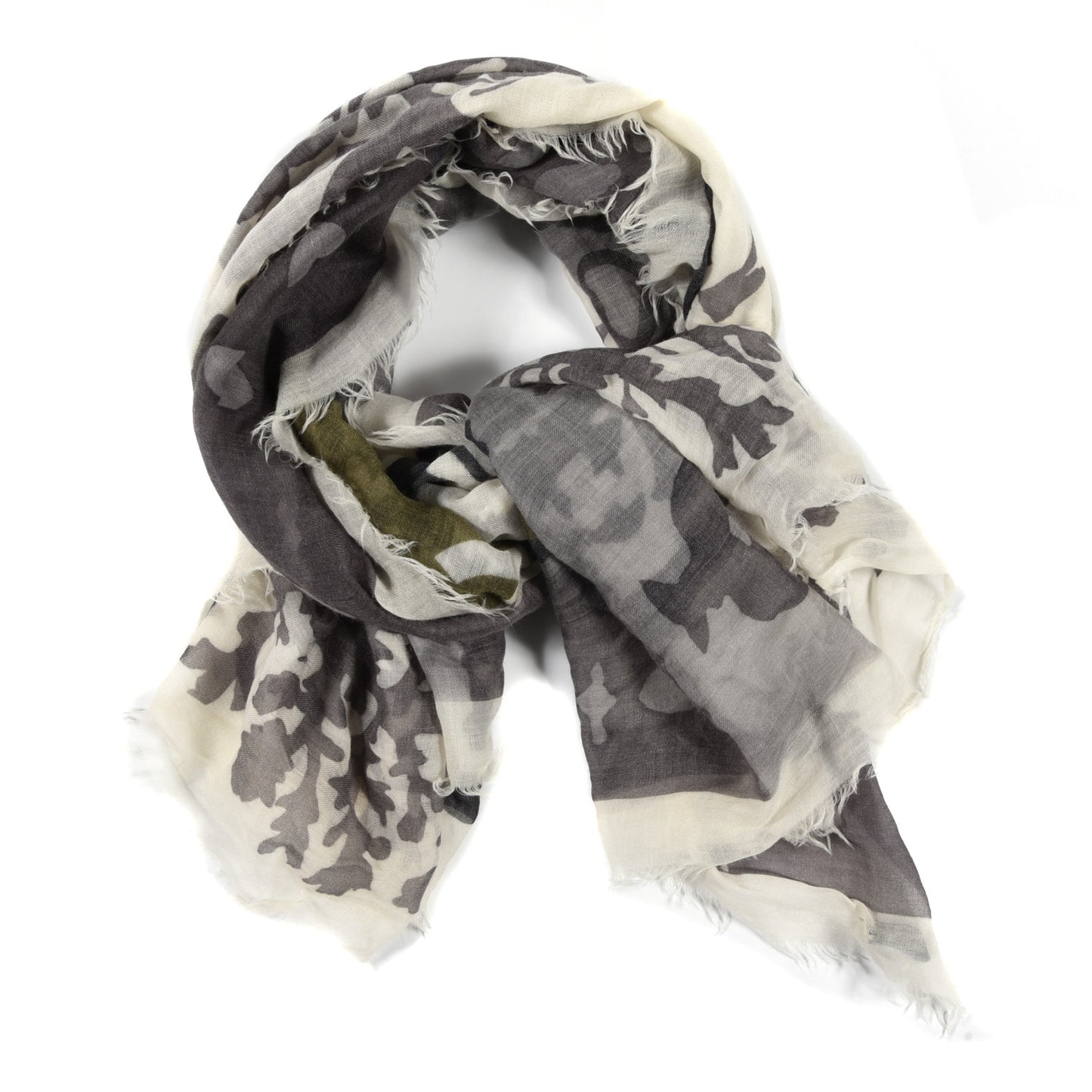 Cashmere CC Heart Fringe Scarf Grey
