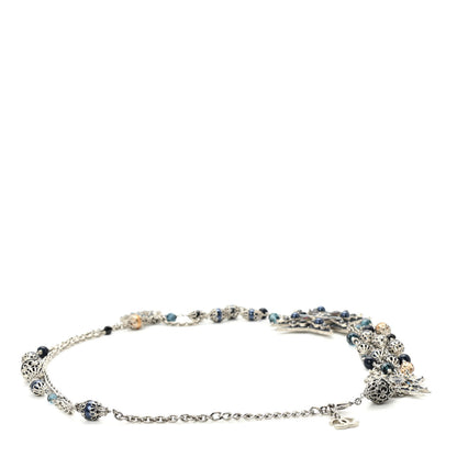 Chanel Pearl Crystal Beaded CC Multi Strand Belt Silver Black 2 of 6