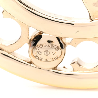 Chanel Crystal Pearl Coco CC Logo Brooch Gold 4 of 4