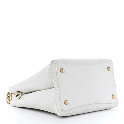 Chanel Grained Calfskin Stitched Small Drawstring Bag White 4 of 16