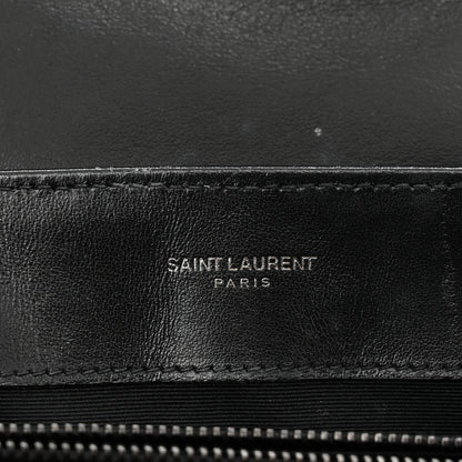 Saint Laurent Calfskin Y Quilted Monogram Monochrome Small Loulou Chain Satchel Black 5 of 12