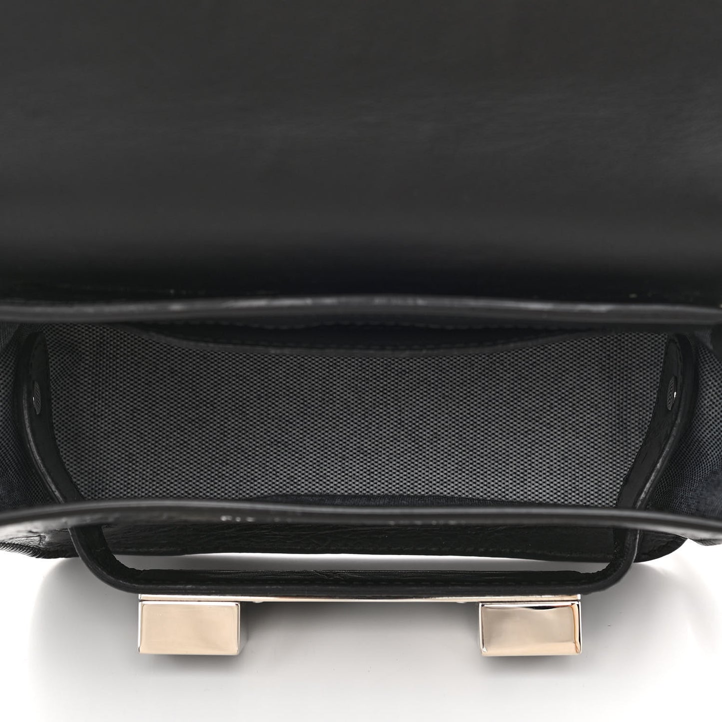 Calfskin Crocodile Embossed PS11 Tiny Shoulder Bag Black
