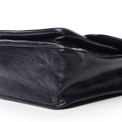 Saint Laurent Crinkled Calfskin Matelasse Monogram Medium Niki Chain Satchel Deep Marine 8 of 12