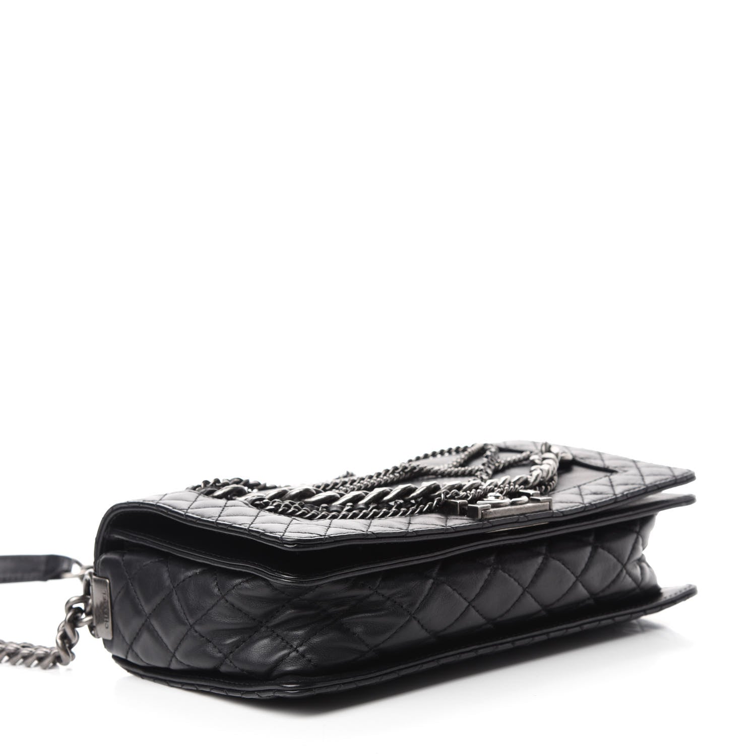 Chanel Calfskin Enchained New Medium Boy Flap Black 4 of 10