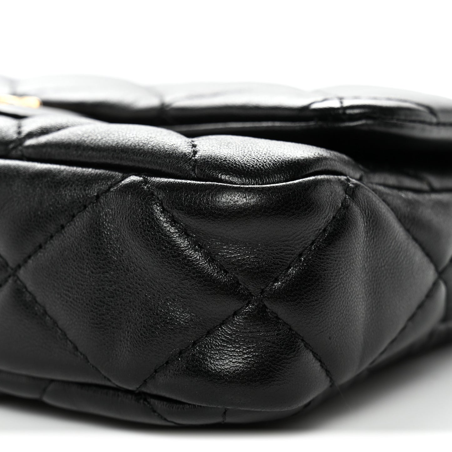Lambskin Quilted Small Funky Town Flap Black