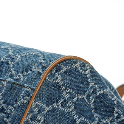 Gucci Denim Monogram Medium Sukey Boston 9 of 11