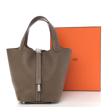 Hermes Taurillon Clemence Picotin Lock 18 PM Etoupe 9 of 9