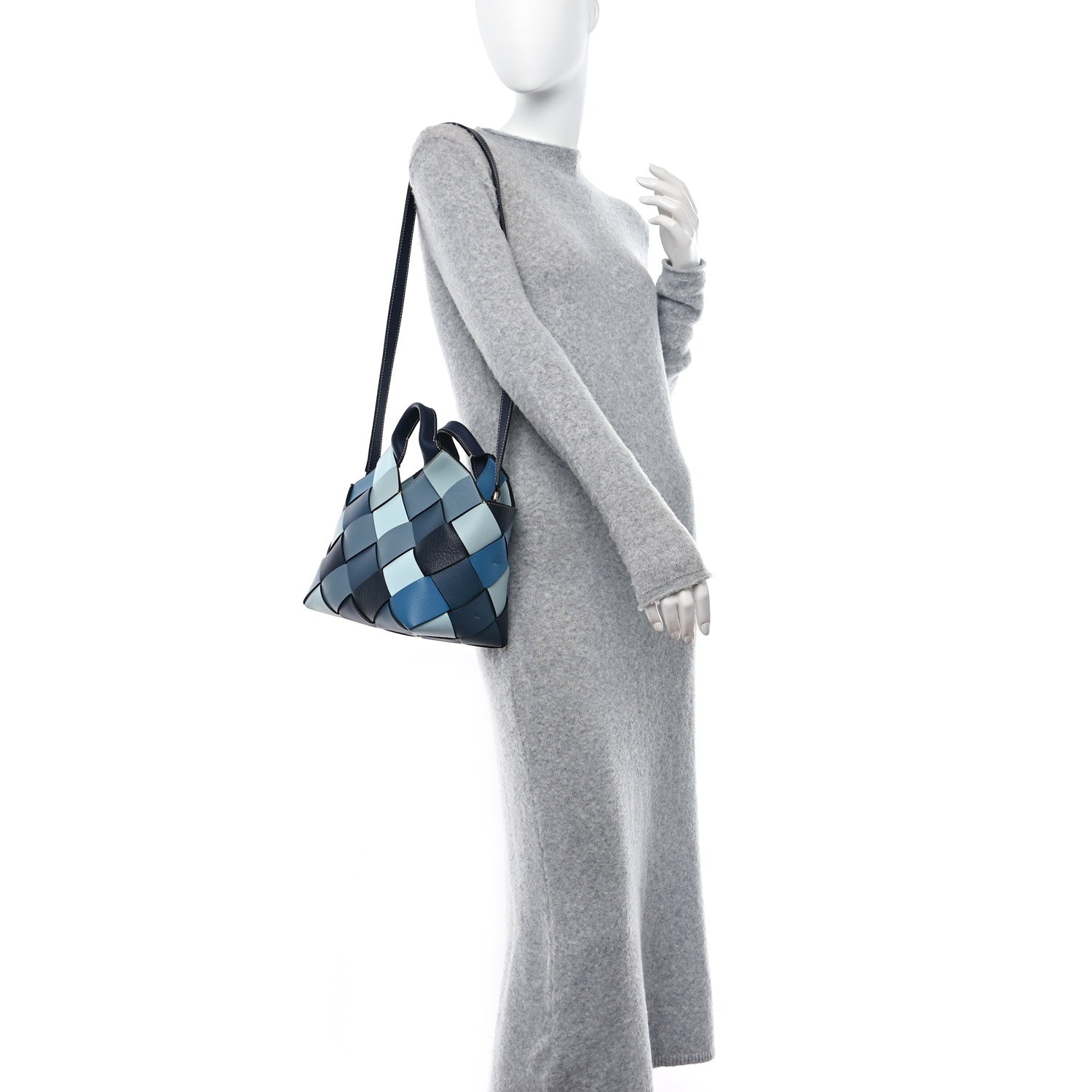 Loewe Calfskin Woven Small The Surplus Collection Basket Bag Steel Crystal 2 of 9