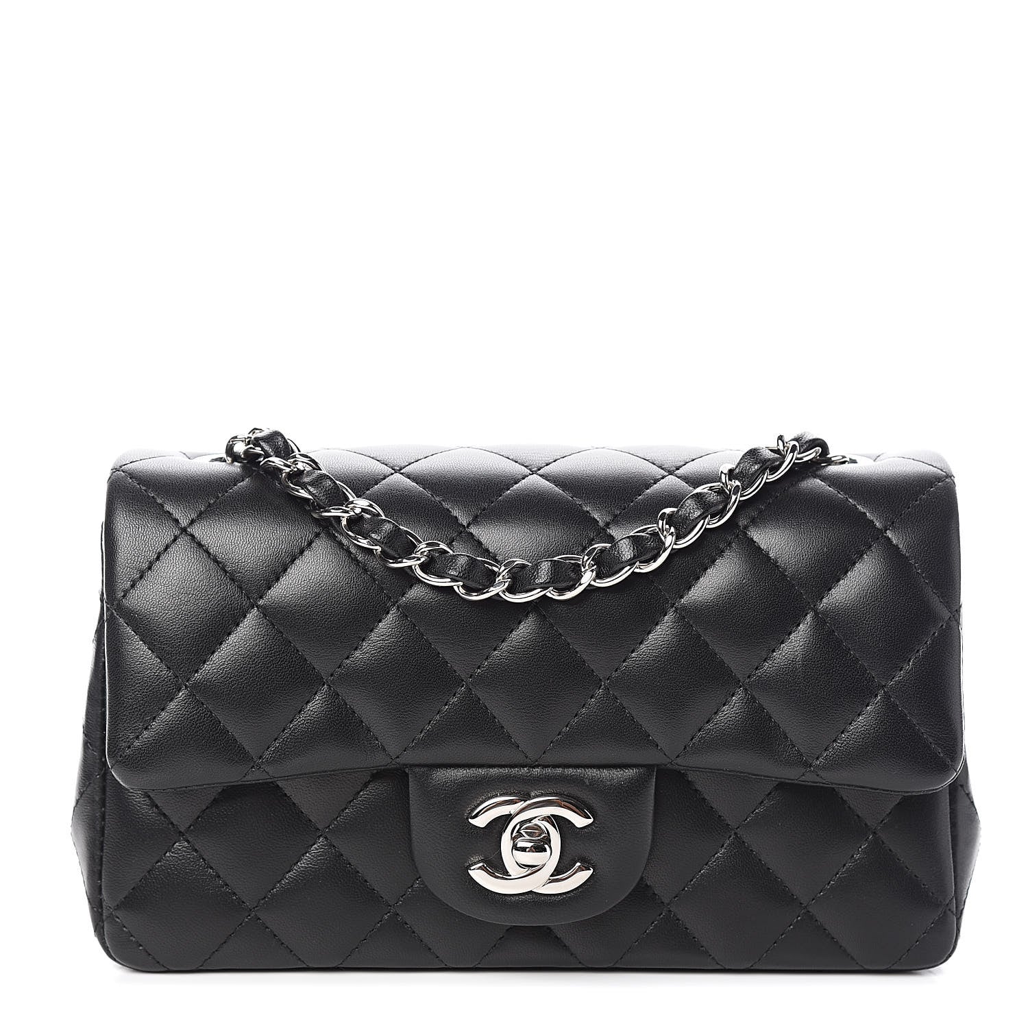 Chanel Lambskin Quilted Mini Rectangular Flap Black 1 of 12