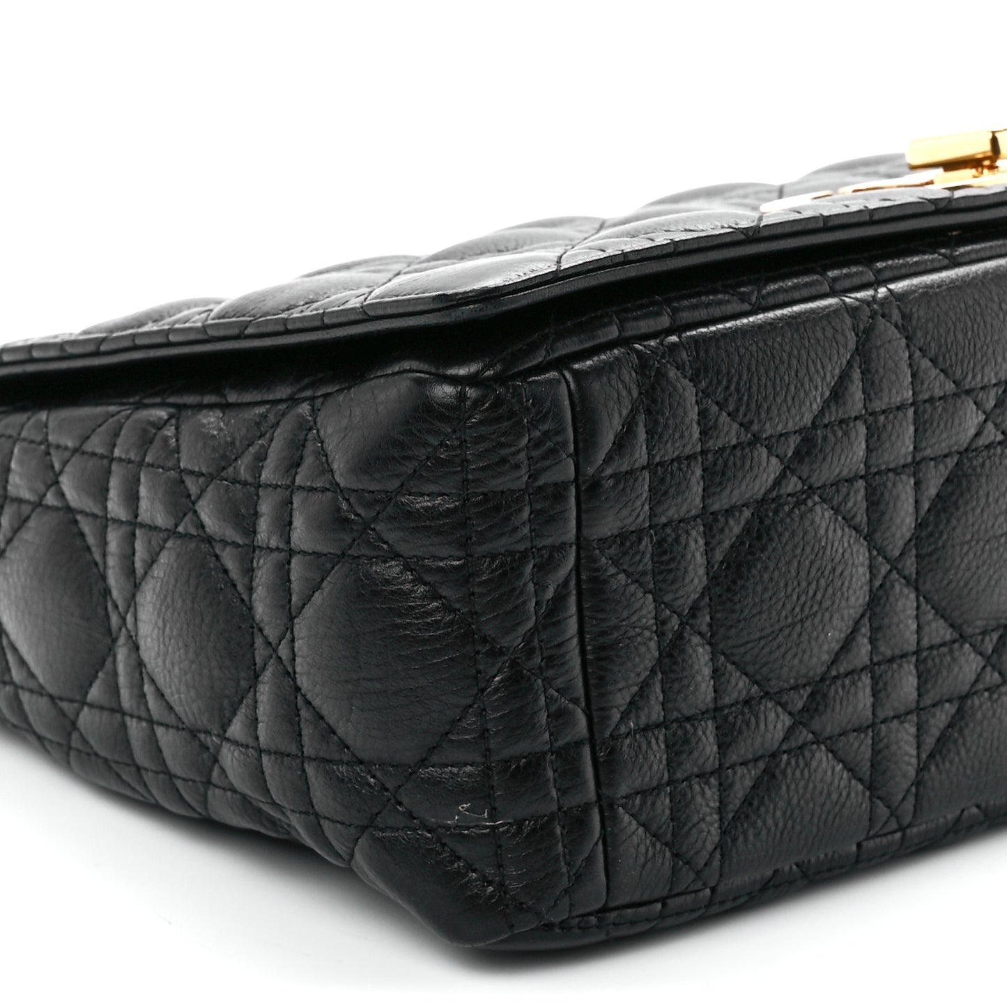 Grained Calfskin Cannage Large Caro Bag Black
