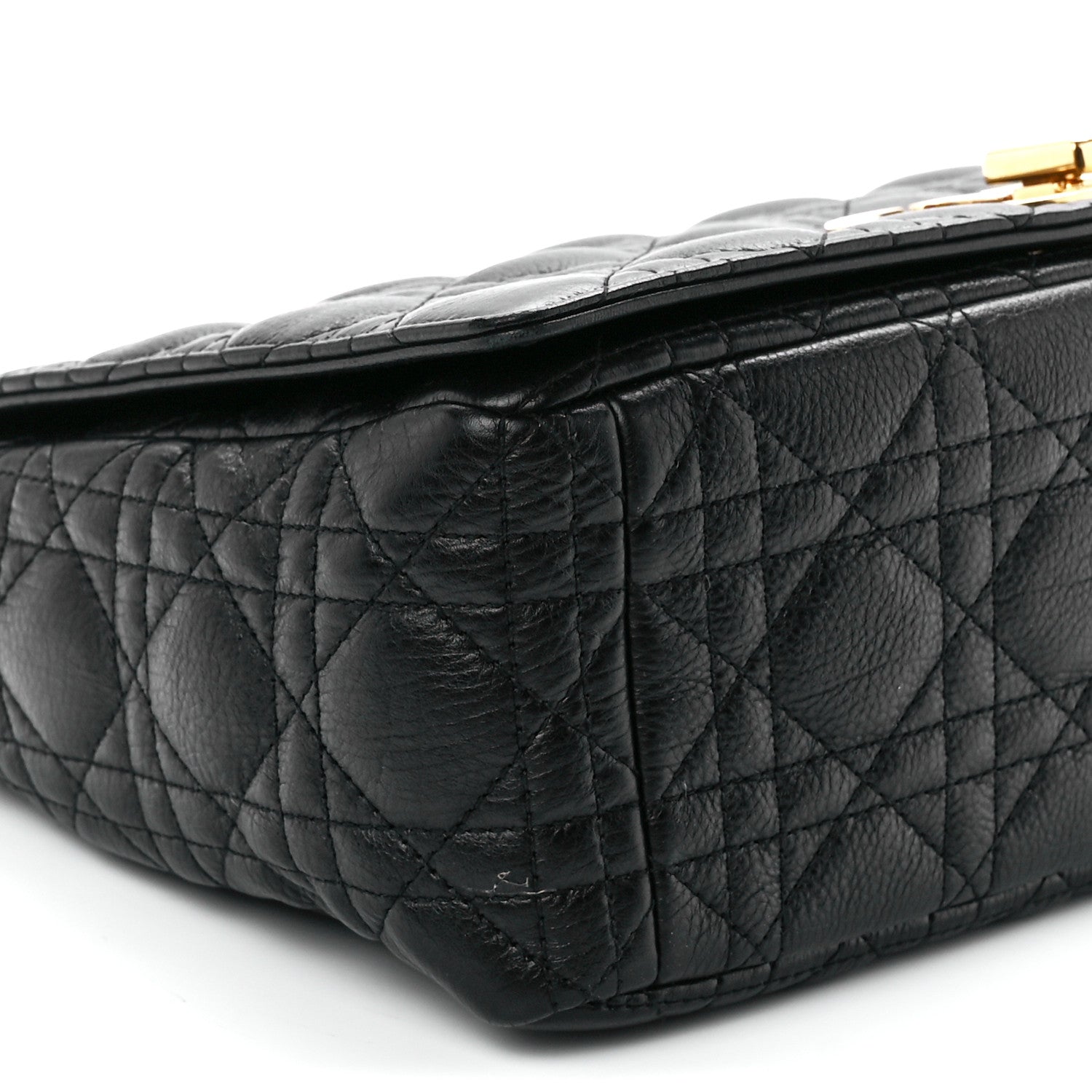 Christian Dior Grained Calfskin Cannage Large Caro Bag Black 10 of 12