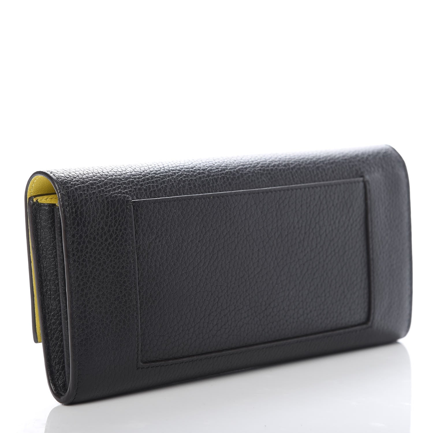 Celine Drummed Calfskin Large Multifunction Flap Wallet Black 3 of 10