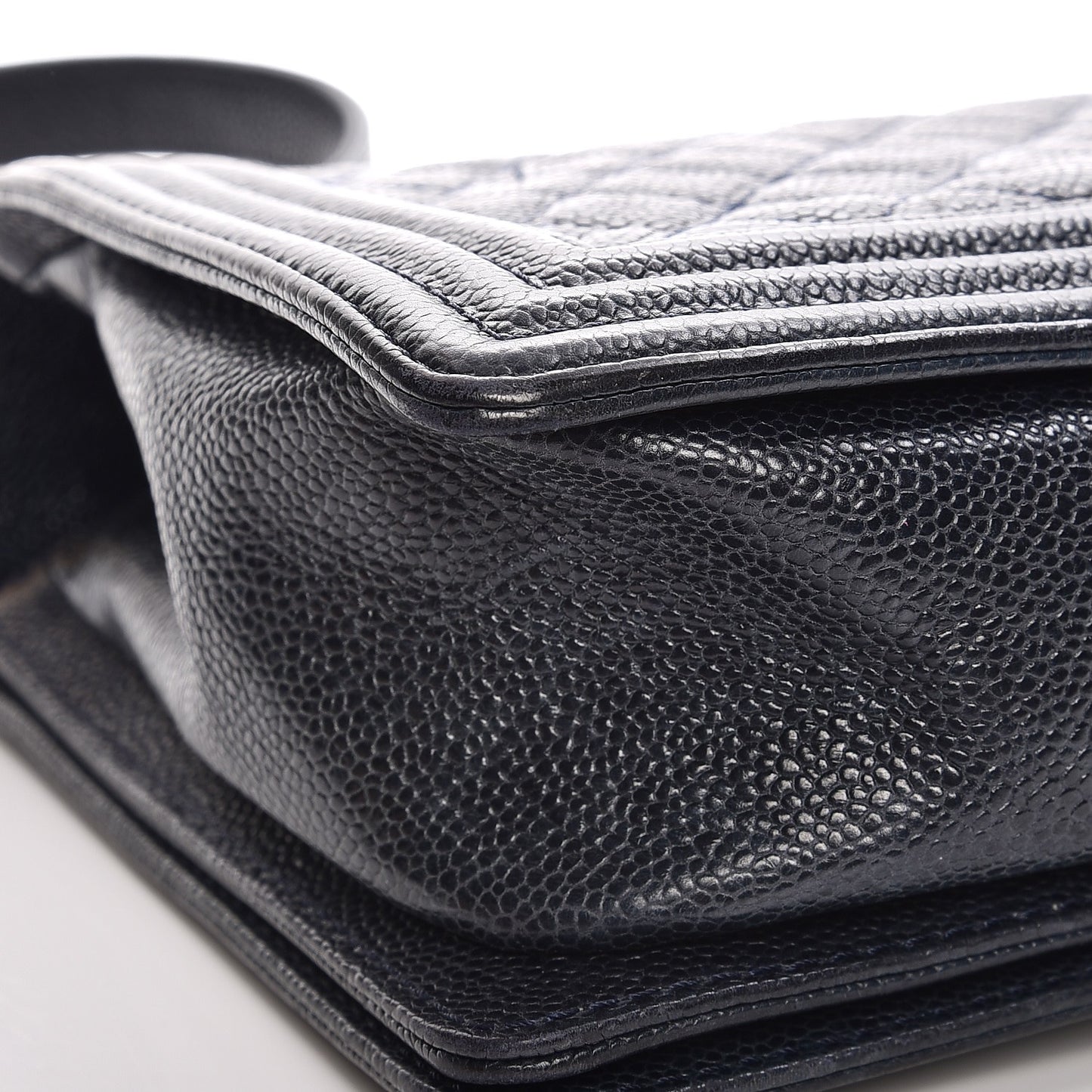 Caviar Quilted New Medium Boy Flap Dark Navy Blue