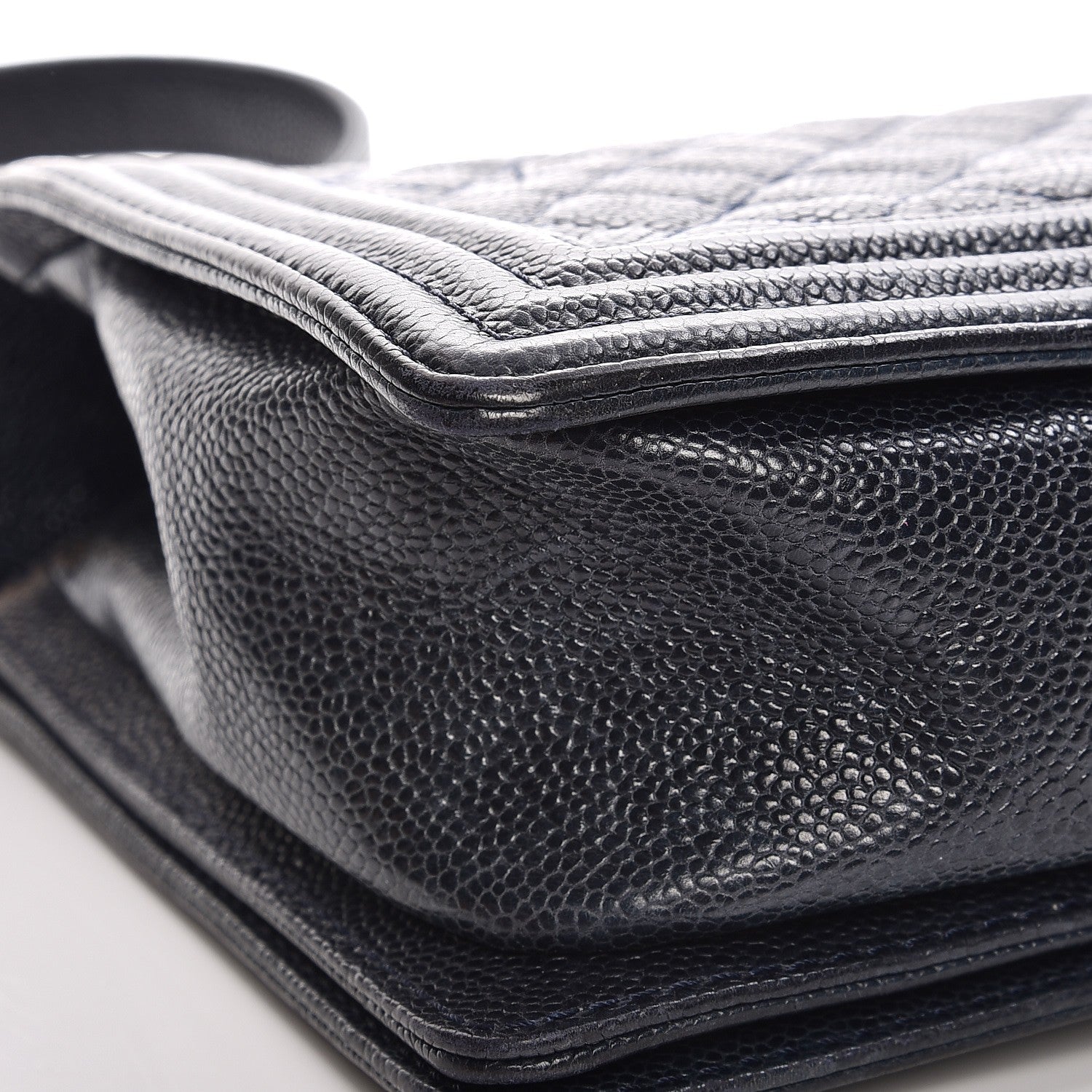 Chanel Caviar Quilted New Medium Boy Flap Dark Navy Blue 11 of 13