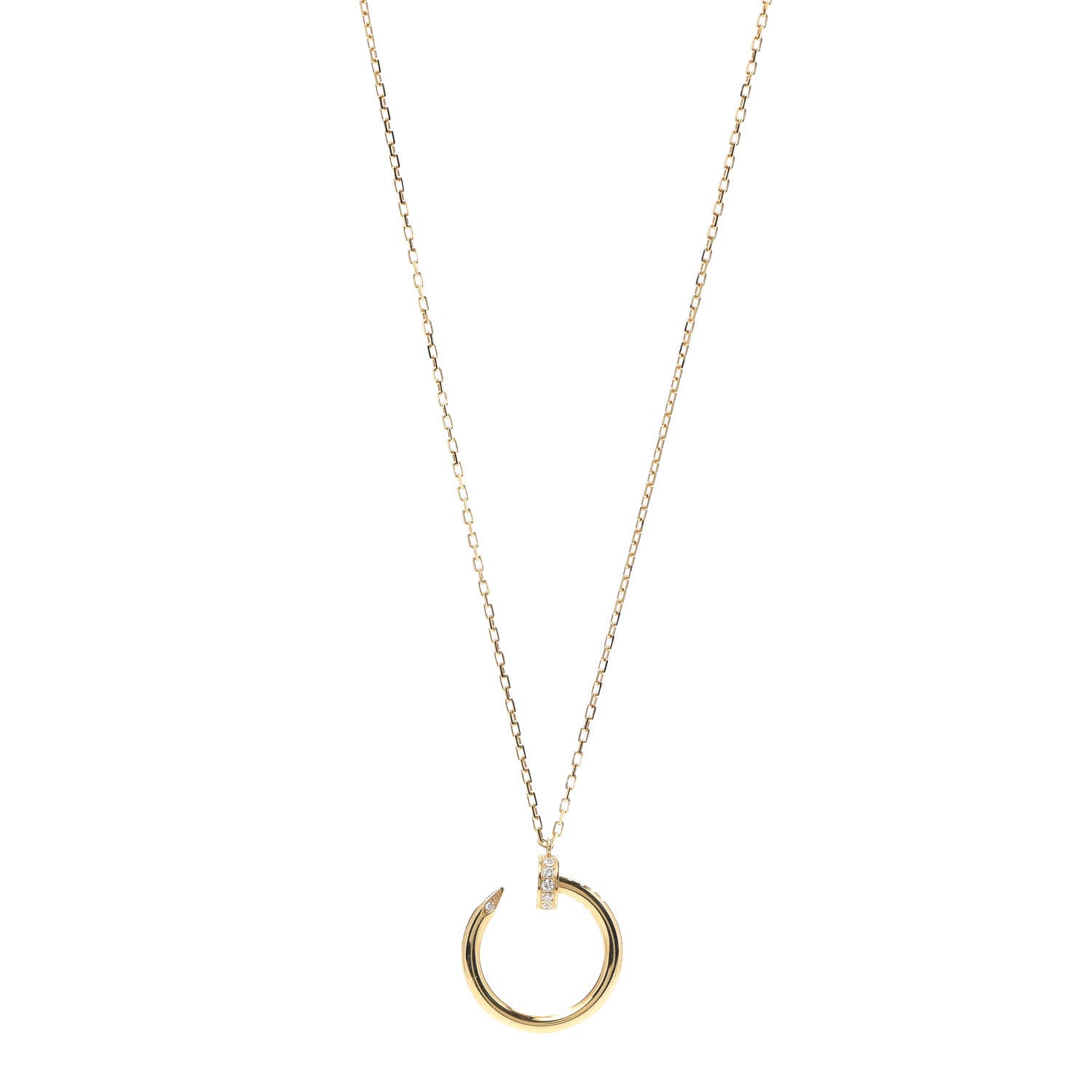 Cartier 18K Yellow Gold Diamond Juste Un Clou Pendant Necklace 1 of 7
