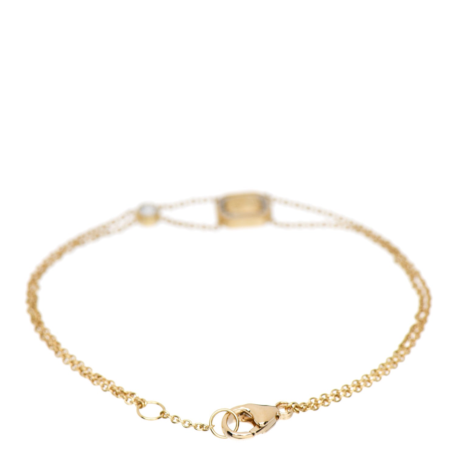 Harry Winston 18K Yellow Gold Diamond HW Logo Bracelet 2 of 4