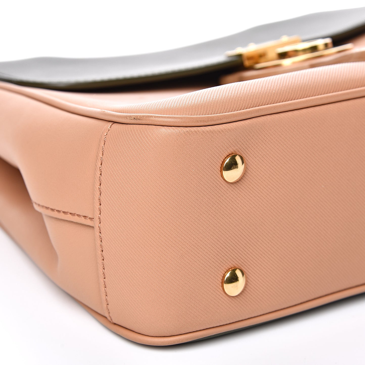 Trench Calfskin Medium DK88 Top Handle Bag Pale Clementine Moss Green