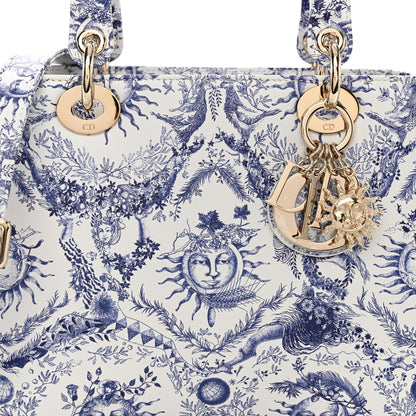 Christian Dior Calfskin Le Soleil Print Medium Lady Dior Blue Multicolor 7 of 10