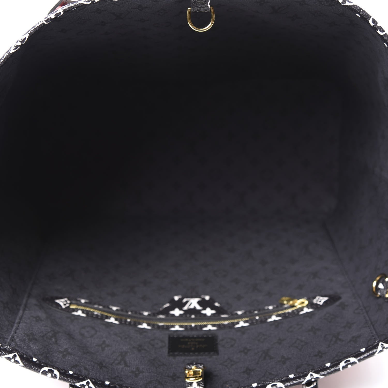 Louis Vuitton Monogram Giant Crafty Neverfull MM Creme Rouge Black 4 of 9