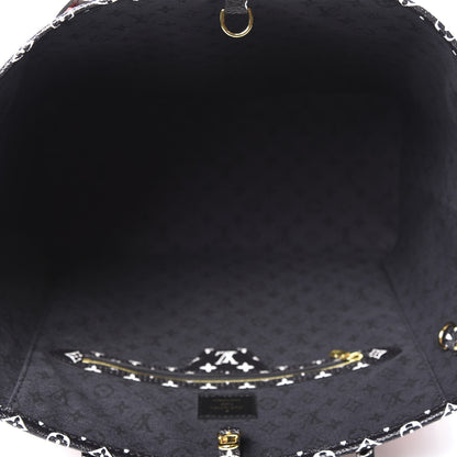 Louis Vuitton Monogram Giant Crafty Neverfull MM Creme Rouge Black 4 of 9