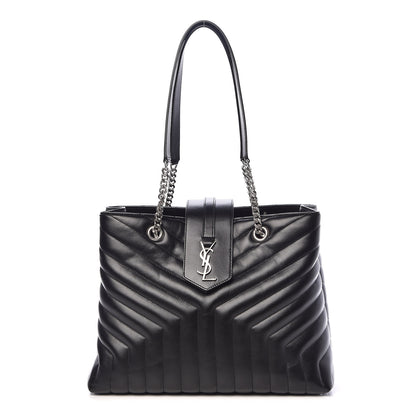 Saint Laurent Calfskin Y Quilted Monogram Large Loulou Shopper Black 1 of 9