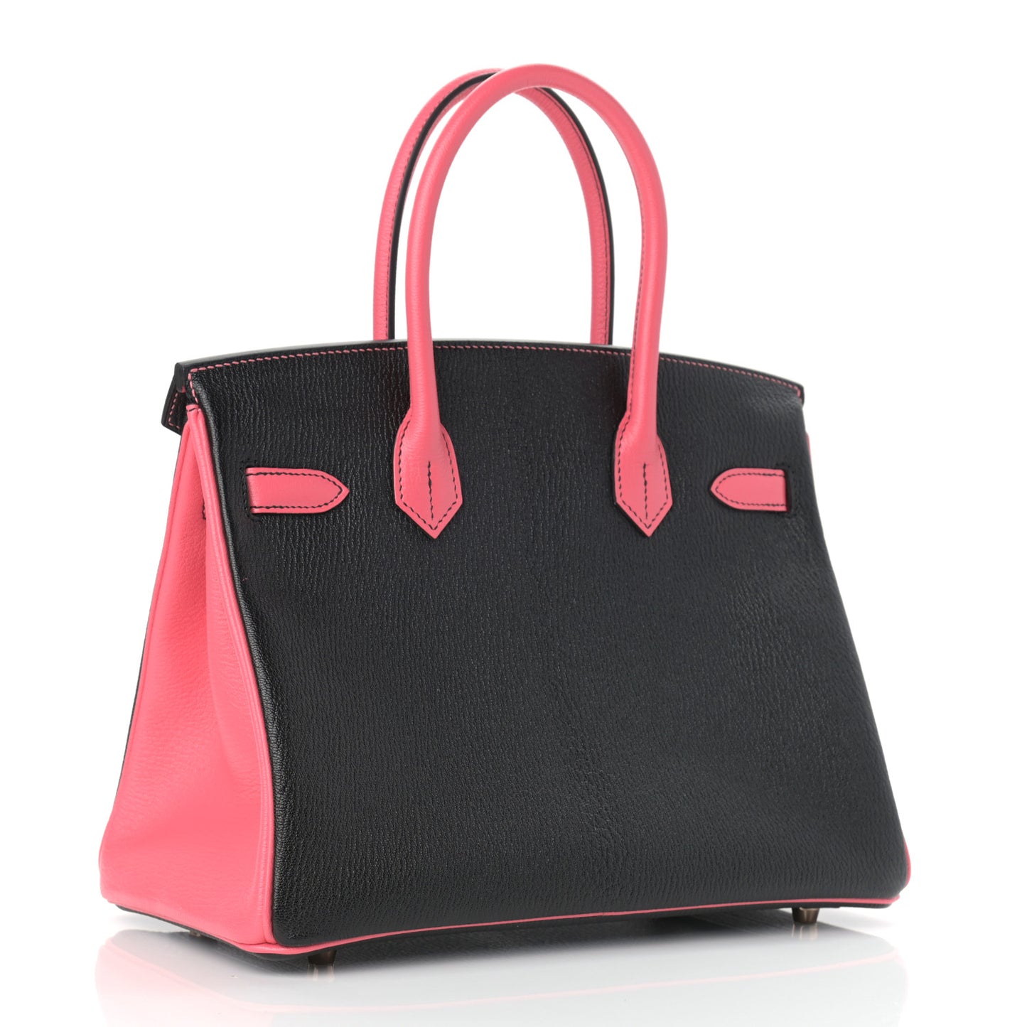 Chevre Mysore Horseshoe Birkin 30 Black Rose Lipstick