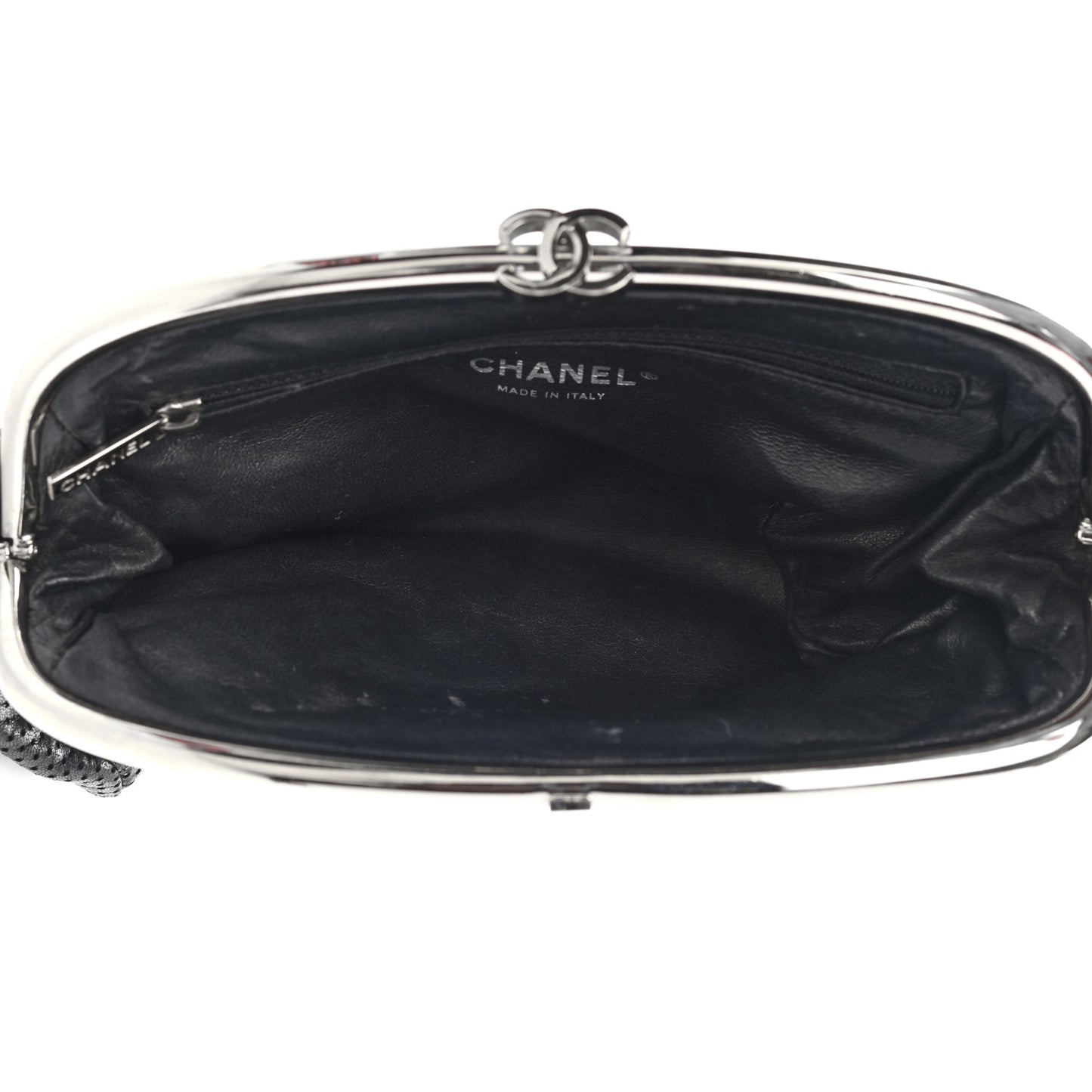 Lambskin Perforated Timeless Clutch Black