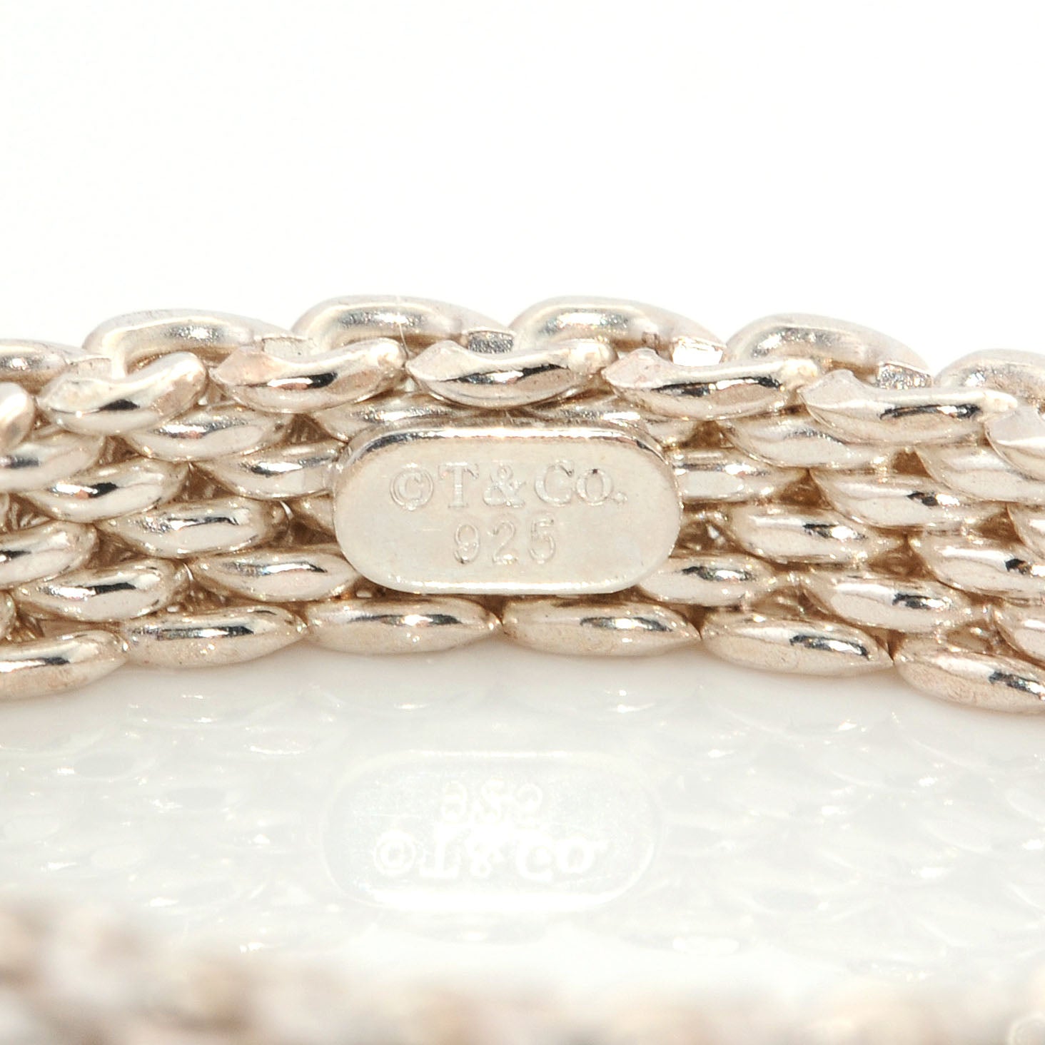 Tiffany Sterling Silver Narrow Mesh Somerset Ring 9 3 of 4