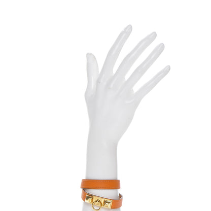 Hermes Epsom Rivale Double Tour Bracelet S Orange 2 of 5