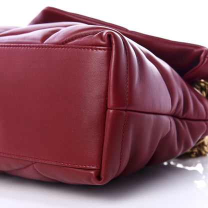 Saint Laurent Lambskin Quilted Small Loulou Puffer Monogram Chain Satchel Red 8 of 9