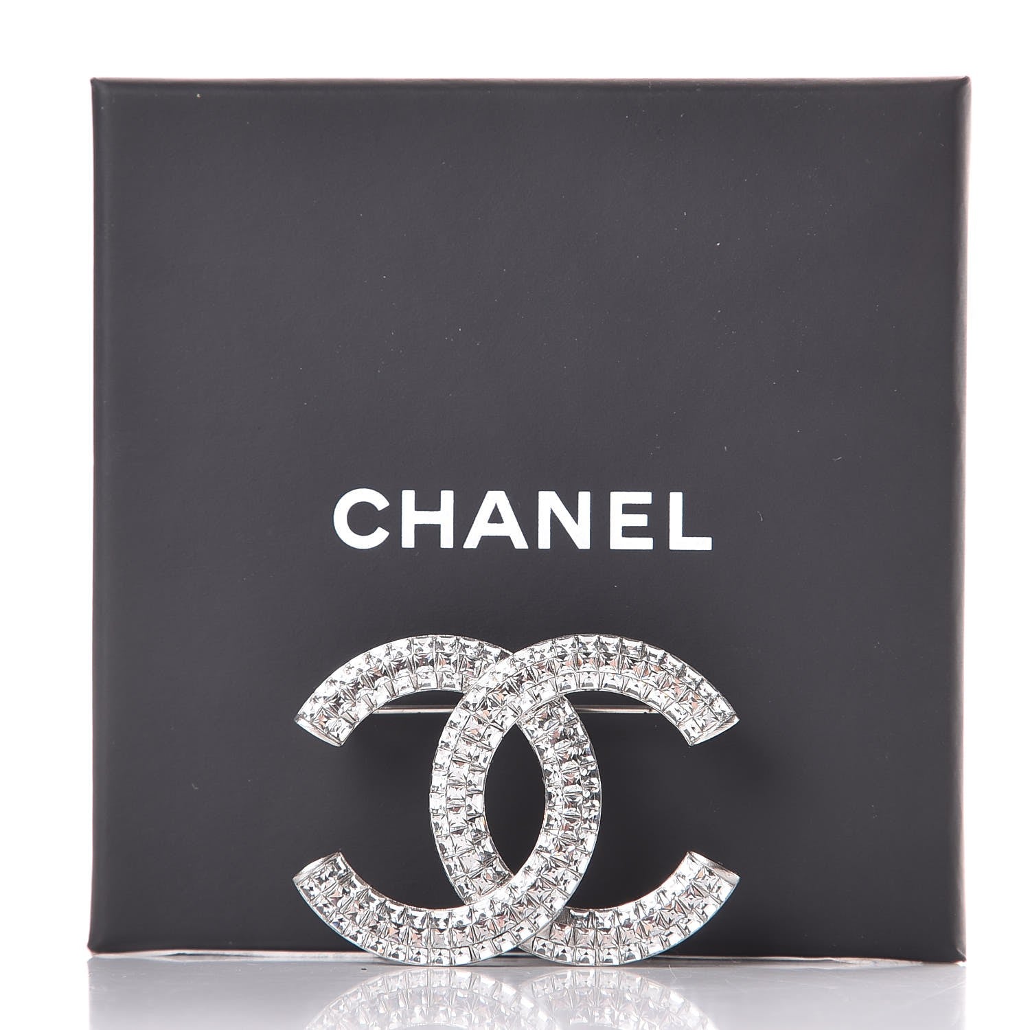 Chanel Baguette Crystal CC Brooch Silver 5 of 5