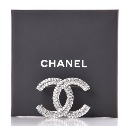 Chanel Baguette Crystal CC Brooch Silver 5 of 5