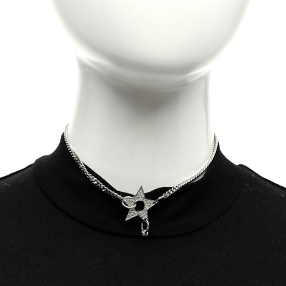 Christian Dior Crystal Star Choker Necklace Silver 2 of 5