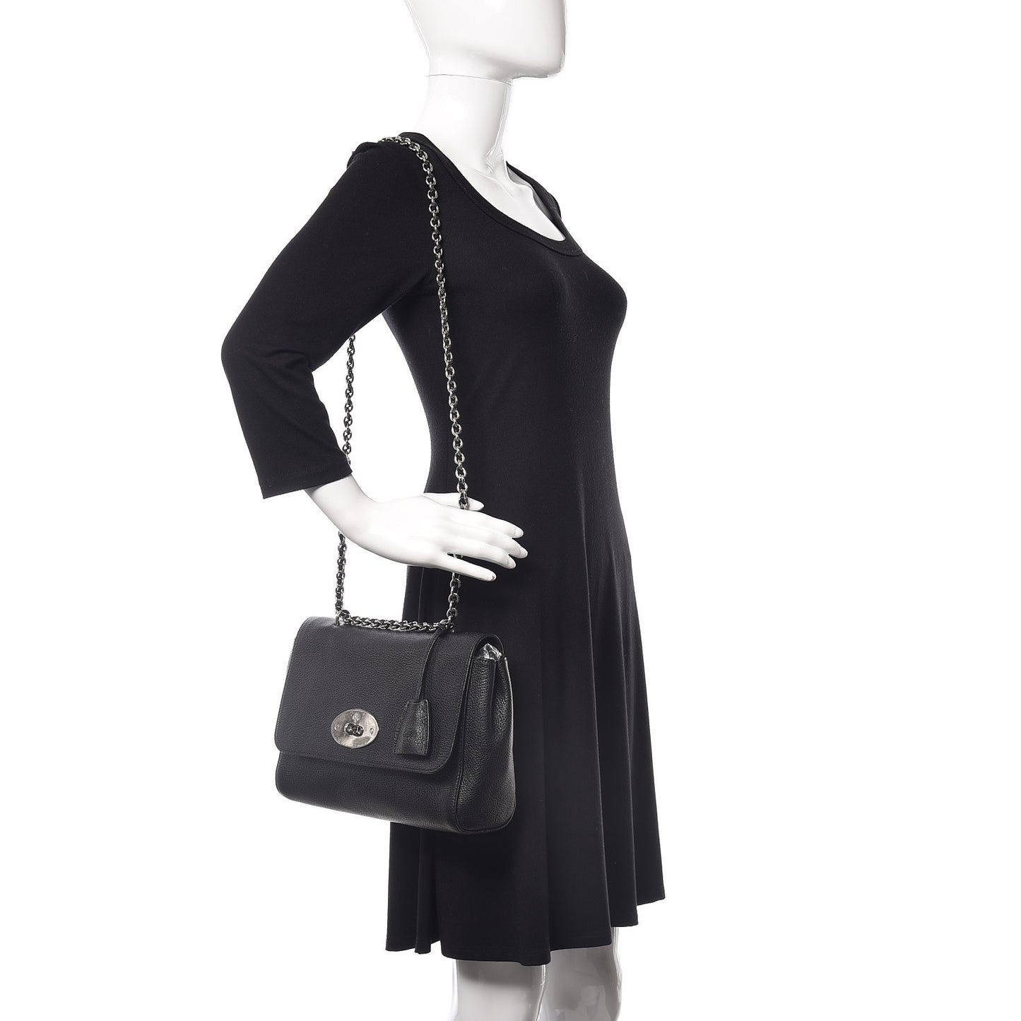 Glossy Goatskin Medium Lily Black