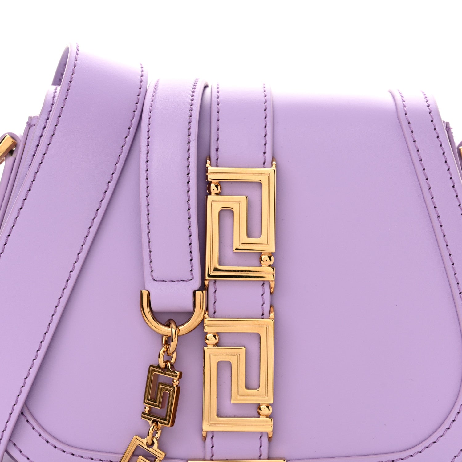 Versace Calfskin Small Greca Goddess Shoulder Bag Lilac 7 of 9