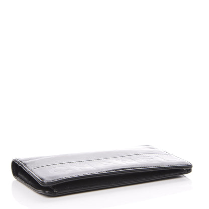 Chanel Lambskin Embossed Logo Yen Wallet Black 4 of 15
