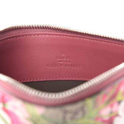 Gucci GG Supreme Monogram Blooms Small Zip Pouch Beige Multicolor Dry Rose 6 of 7