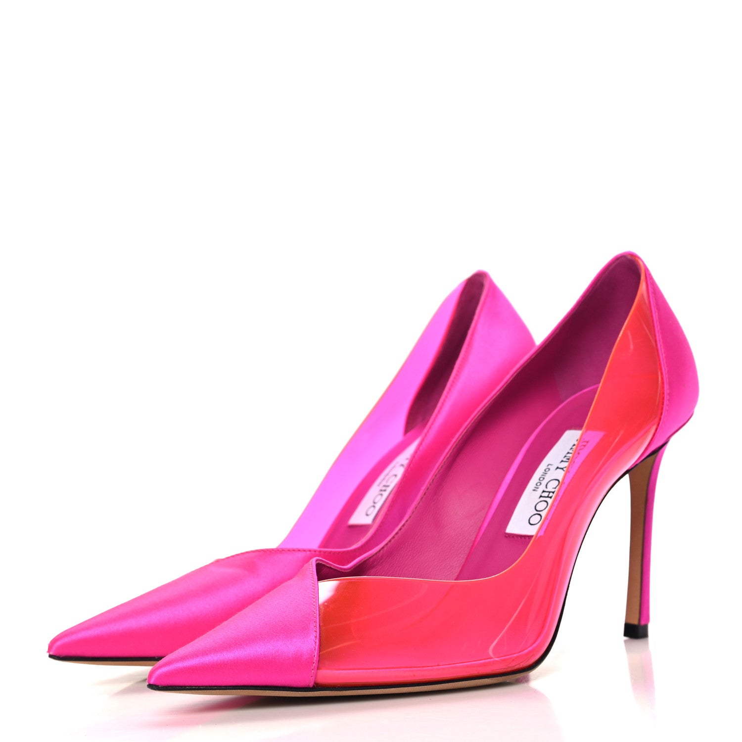 Jimmy Choo Satin PVC Cass Pumps 38.5 Fuchsia 4 of 8