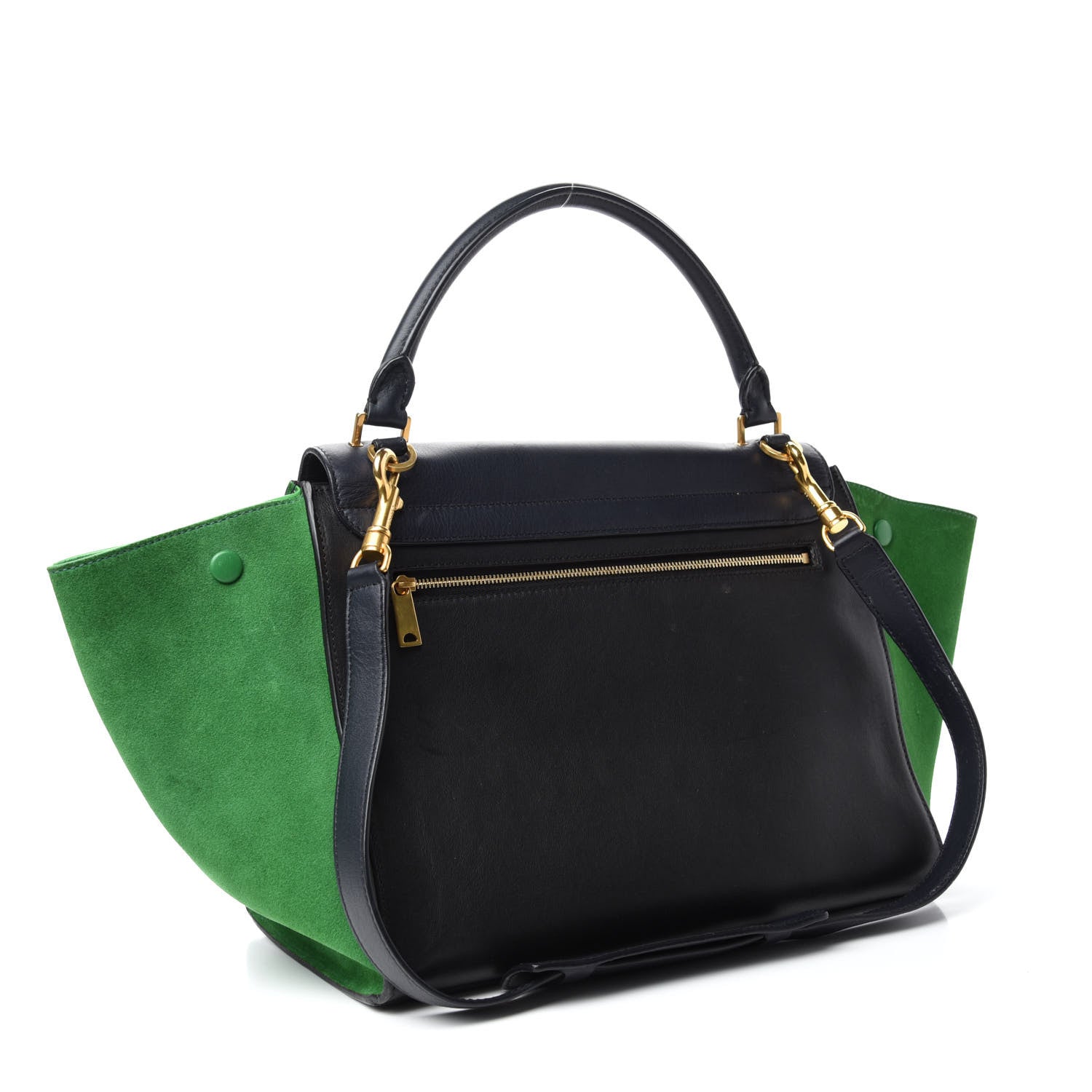 Celine Smooth Calfskin Suede Medium Tri-Color Trapeze Grass 3 of 13