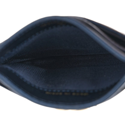 Chanel Metallic Lambskin Quilted Boy Card Holder Navy Blue 5 of 9