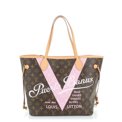 Louis Vuitton Monogram Puerto Banus V Neverfull MM Rose Ballerine 1 of 8