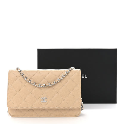 Chanel Caviar Quilted Wallet on Chain WOC Beige 13 of 13