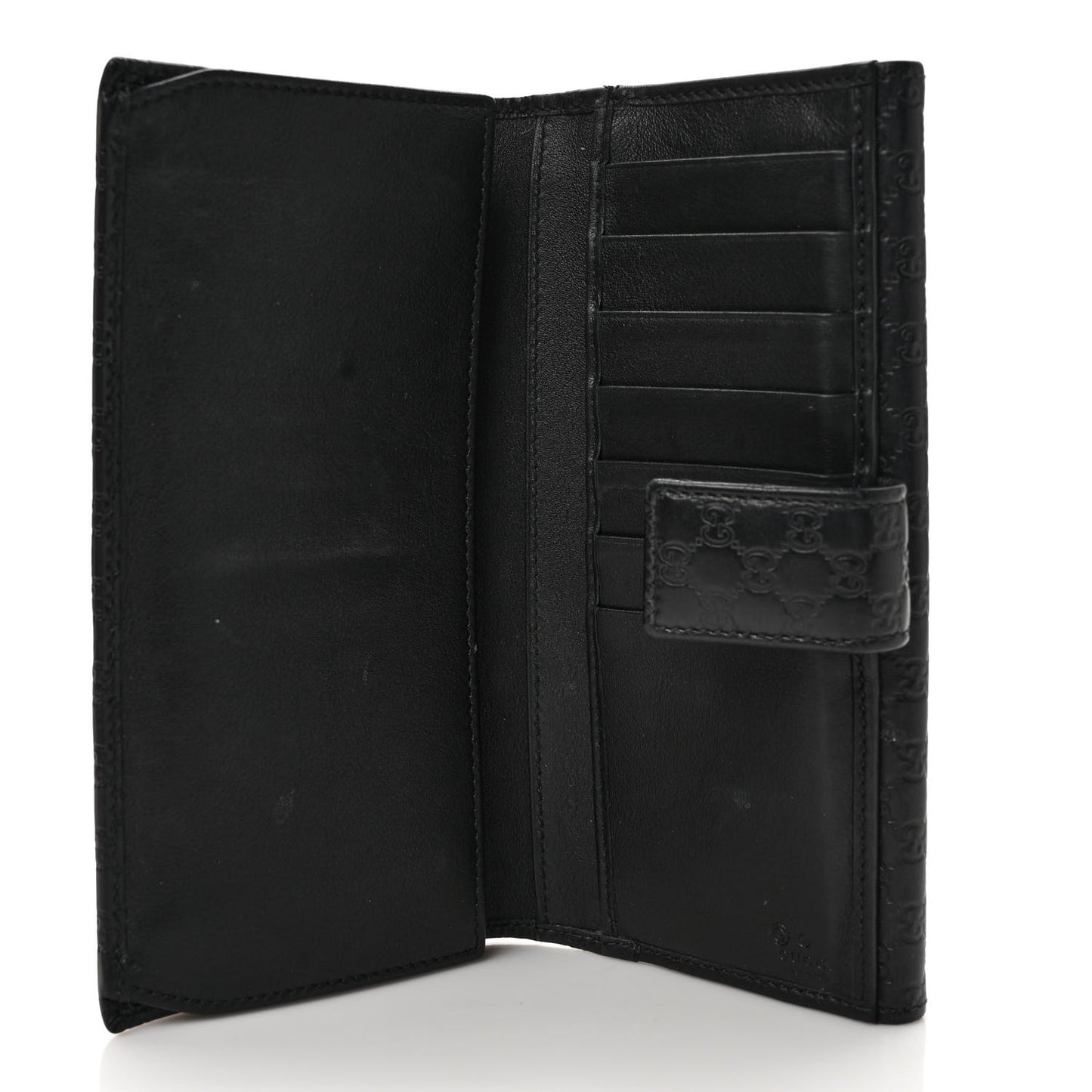 Microguccissima Continental Flap Wallet Black