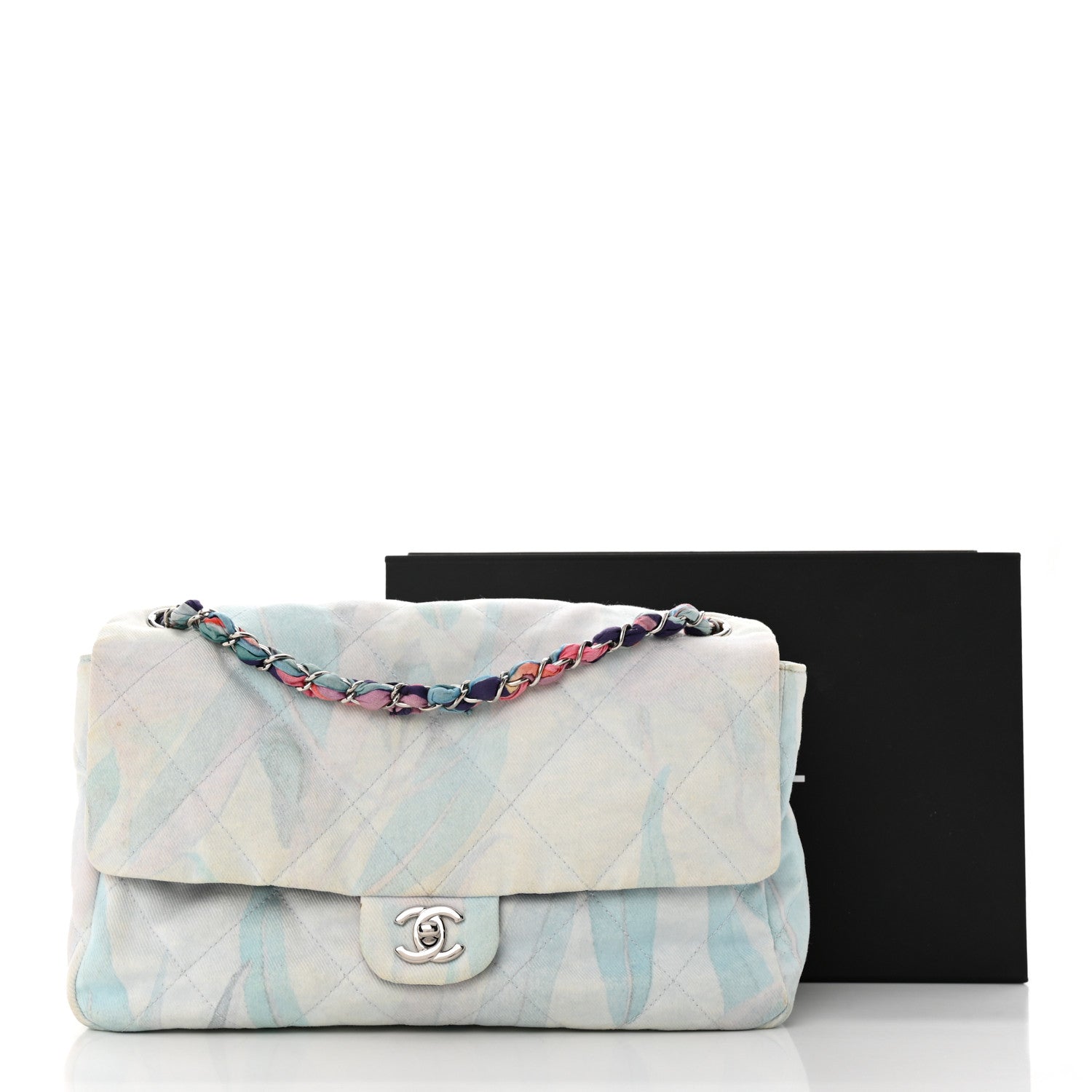 Chanel Canvas Quilted Jungle Jeans Flap White Multicolor 13 of 13