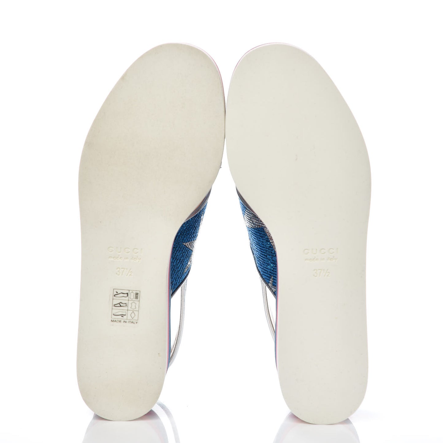 Lurex Starry Sky Crossover Platform Sandals 37.5 Bleuette Silver