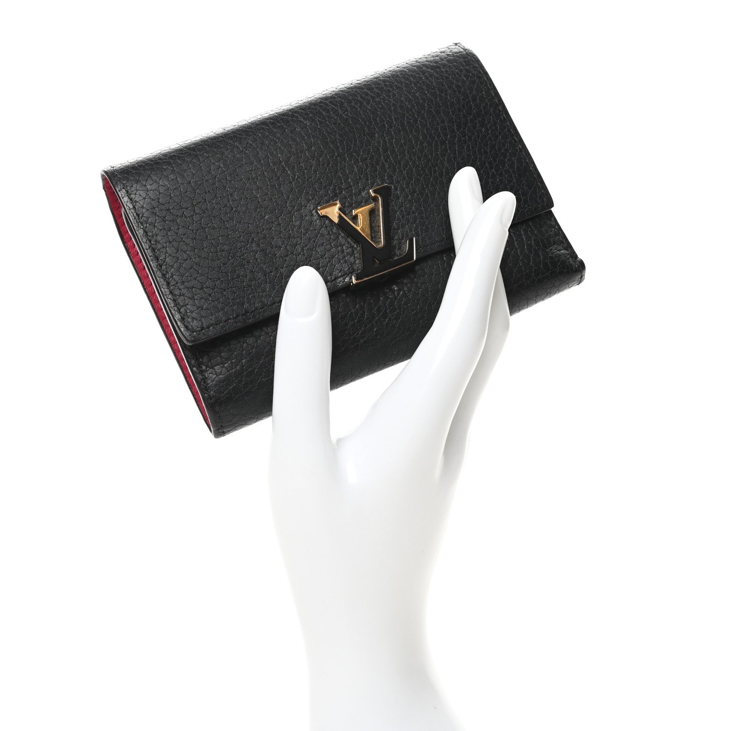 Louis Vuitton Taurillon Capucines Compact Wallet Black 2 of 14