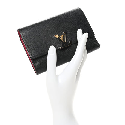 Louis Vuitton Taurillon Capucines Compact Wallet Black 2 of 14