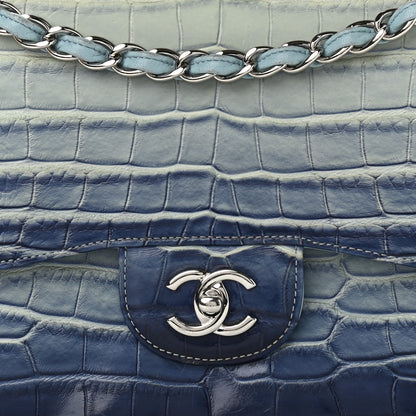 Chanel Alligator Ombre Jumbo Double Flap Blue 8 of 17