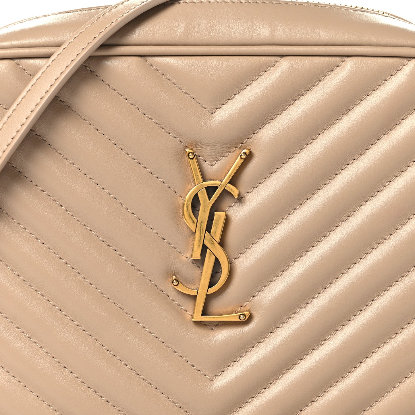 Calfskin Matelasse Monogram Lou Camera Bag Dark Beige