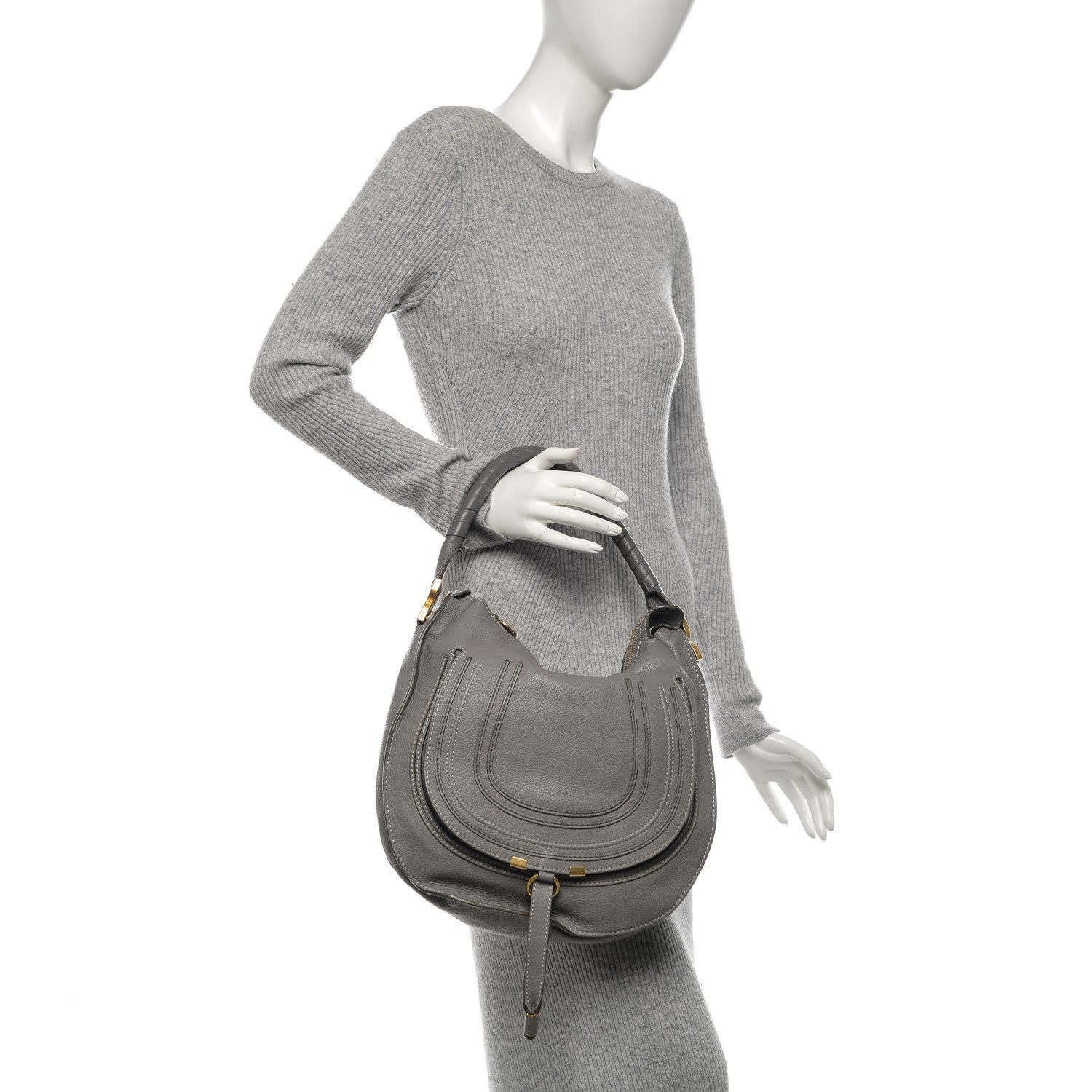 Chloe Calfskin Medium Marcie Hobo Cashmere Grey 2 of 7